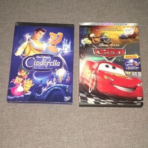 Disney Pixar widescreen Cars + platinum edition Cinderella 2 disc dvd set
